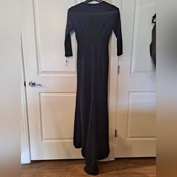 Calvin Klein Gorgeous Embellished Faux-Wrap Gown Indigo Blue Size 2 NWOT - Picture 2 of 6